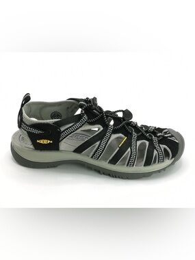 KEEN Whisper Black Gray Waterproof Trail Hike Shoes Sandals-Women’s 8 /Youth 6.5